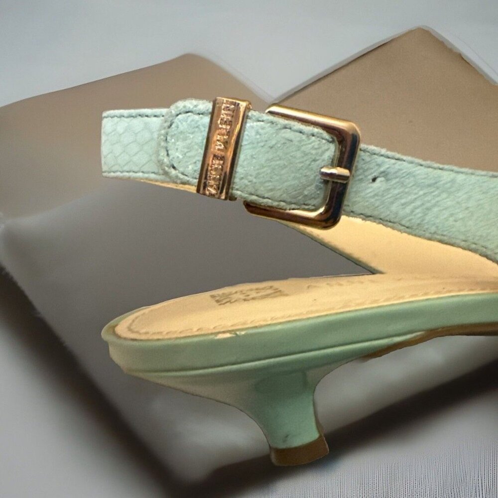 Anne Klein Mint Green Pointed Toe Slingback Heels - Picture 7 of 16